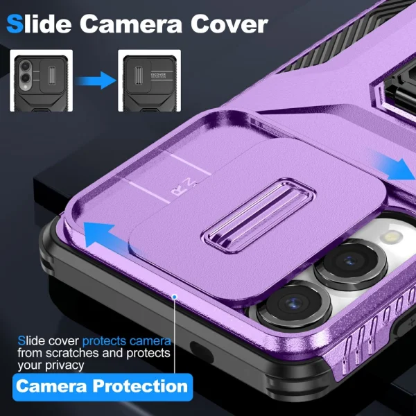 Shockproof Case Slide Camera for Samsung Galaxy S25 Edge, Purple 6