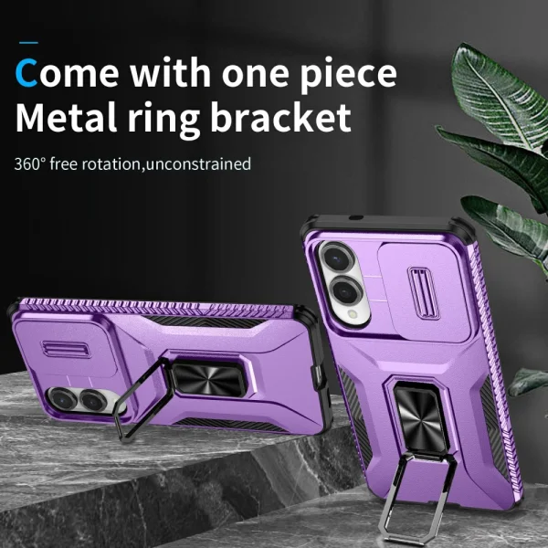 Shockproof Case Slide Camera for Samsung Galaxy S25 Edge, Purple 2