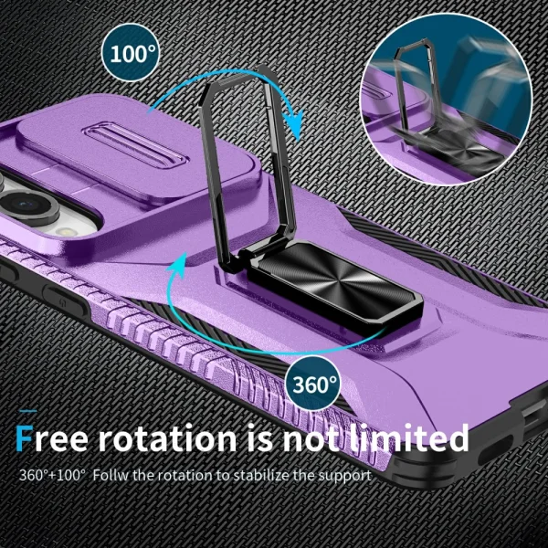 Shockproof Case Slide Camera for Samsung Galaxy S25 Edge, Purple 3