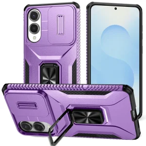 Удароустойчив калъф Slide Camera за Samsung Galaxy S25 Edge, Лилав