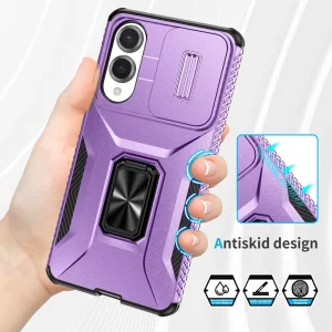 Shockproof Case Slide Camera for Samsung Galaxy S25 Edge, Purple 4