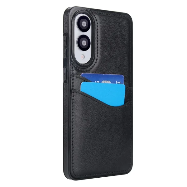Удароустойчив калъф Leather Card Slot за Samsung Galaxy S25 Edge, Черен 2