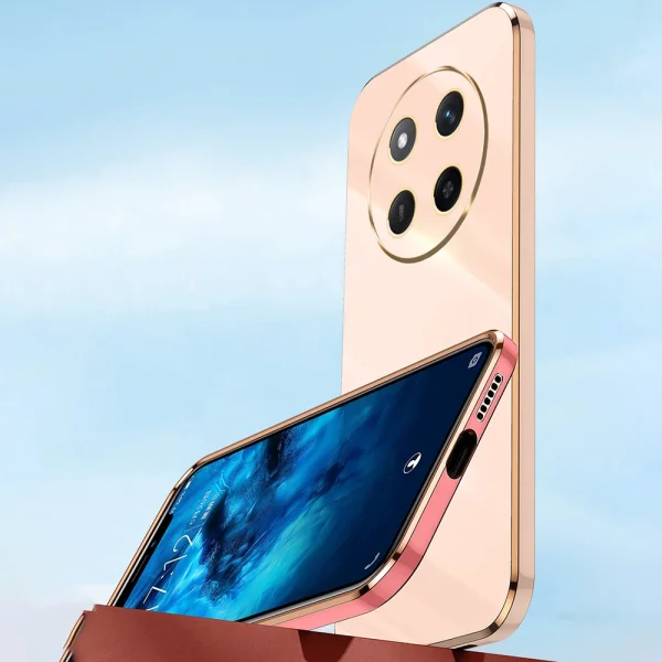 Силиконов калъф XINLI за Huawei Magic7 Lite, Розов-златист 2
