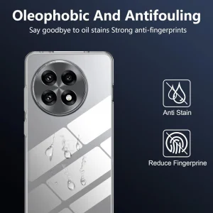 Silicone case Anti-fingerprint for OnePlus 13R 5G, Clear 4