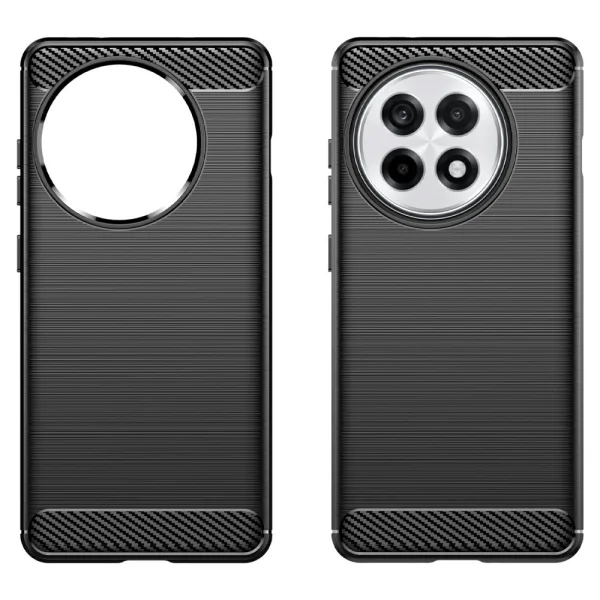 Carbon Fiber Silicone Case for OnePlus 13R 5G, Black 2