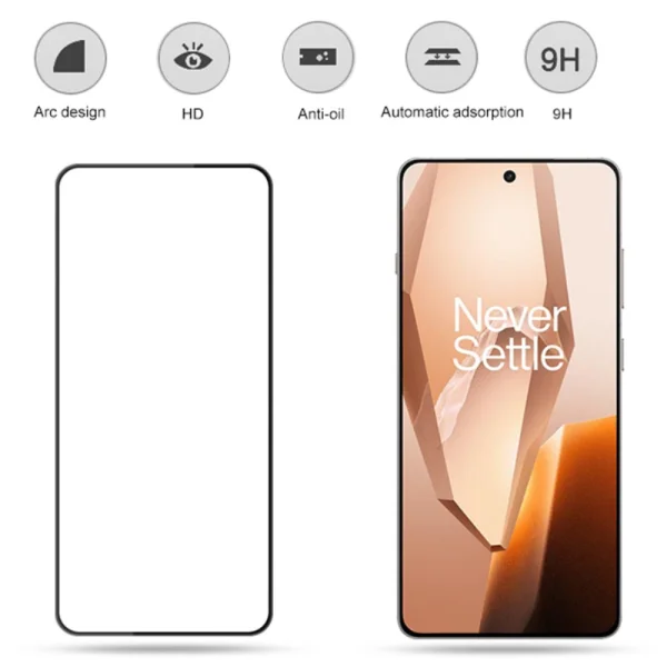AMORUS Glass Screen Protector for OnePlus 13R 5G, Black 4