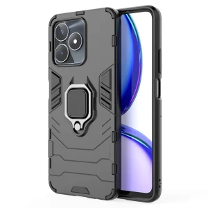 Удароустойчив Калъф Hybrid Cover за Realme C53, Ring Holder, Черен