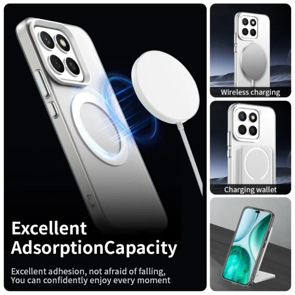 Shockproof case MagSF Matte Anti Drop for Honor X8c 4G, White 2
