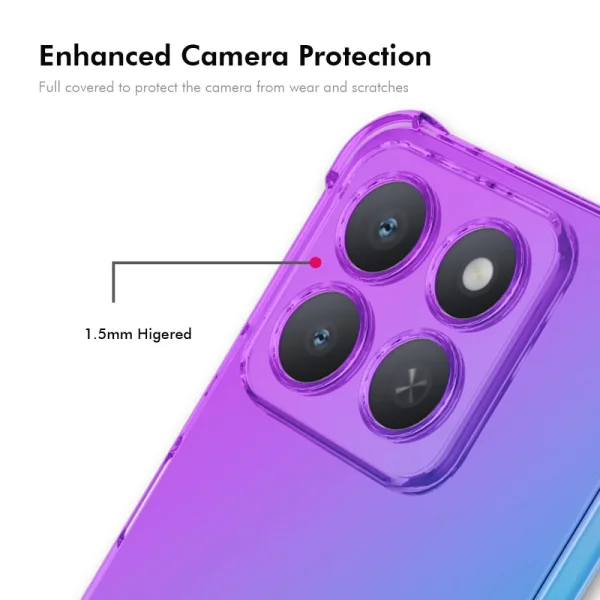 Silicone case Anti Shock Enkay for Honor X8c 4G, Blue - pink 4