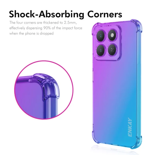Silicone case Anti Shock Enkay for Honor X8c 4G, Blue - pink 2