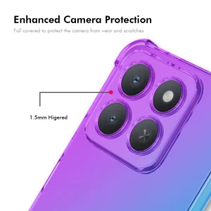 Silicone case Anti Shock Enkay for Honor X8c 4G, Blue - pink 4