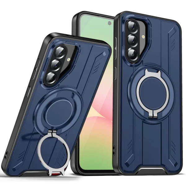 Shockproof MagSF Kickstand Case for Samsung Galaxy A56 5G, Rotating Ring, Blue 1