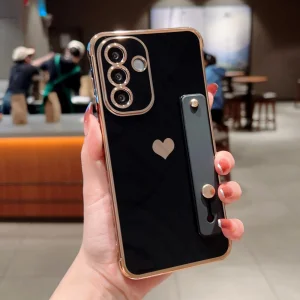 Силиконов калъф Strip Holder Heart за Samsung Galaxy A56 5G, Черен
