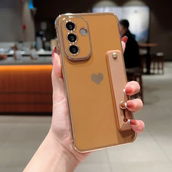 Силиконов калъф Strip Holder Heart за Samsung Galaxy A56 5G, Златист 1