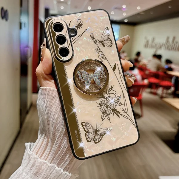 Shockproof case Rhinestones Decor for Samsung Galaxy A56 5G, Gold 2