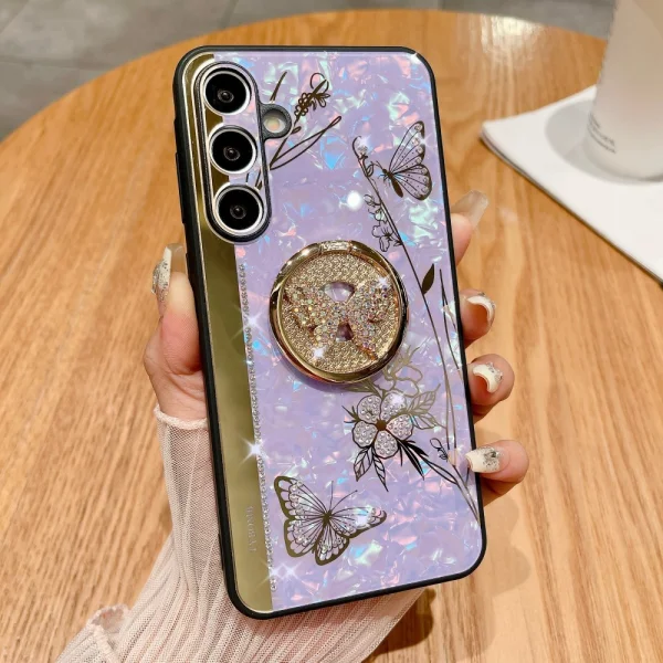 Удароустойчив калъф Rhinestones Decor за Samsung Galaxy A16 5G, Лилав 2