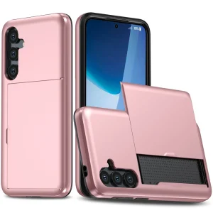 Удароустойчив калъф Sliding Card за Samsung Galaxy A56 5G, Розов -златист