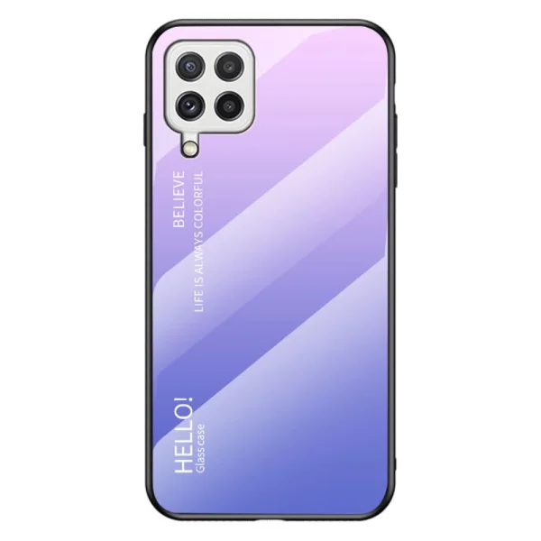 Калъф Гръб Glass за Samsung Galaxy A22 4G, Розов- Лилав 1