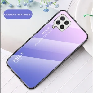Калъф Гръб Glass за Samsung Galaxy A22 4G, Розов- Лилав 4