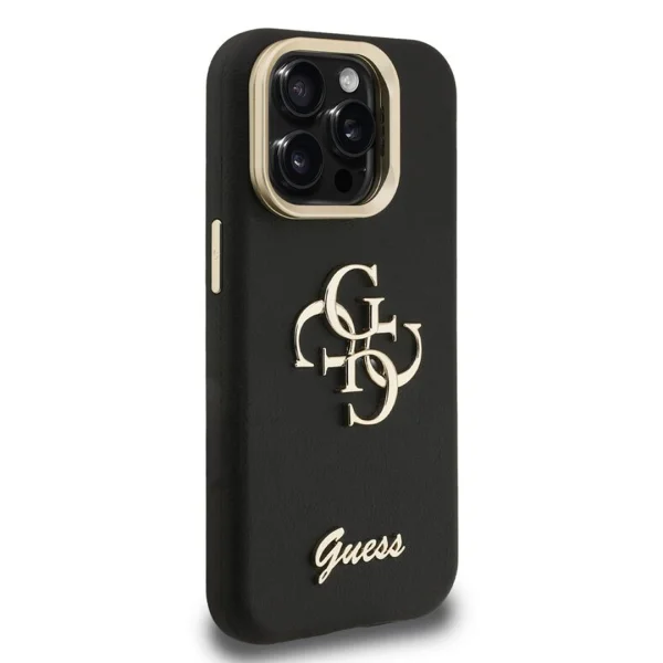 Калъф GUESS за iPhone 15 Pro, PU Grained 4G Logo Stand Camera Frame, GUHCP15LPCS4GSK 2