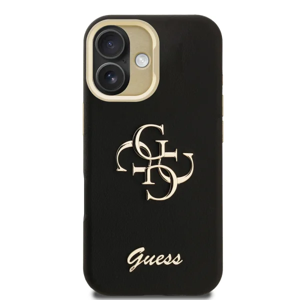 GUESS Case for iPhone 16, PU Grained 4G Logo Stand Camera Frame, GUHCP16SPCS4GSK 1