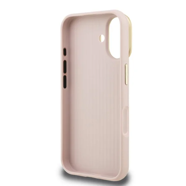 GUESS Case for iPhone 16, PU Grained 4G Logo Stand Camera Frame, GUHCP16SPCS4GSP 3