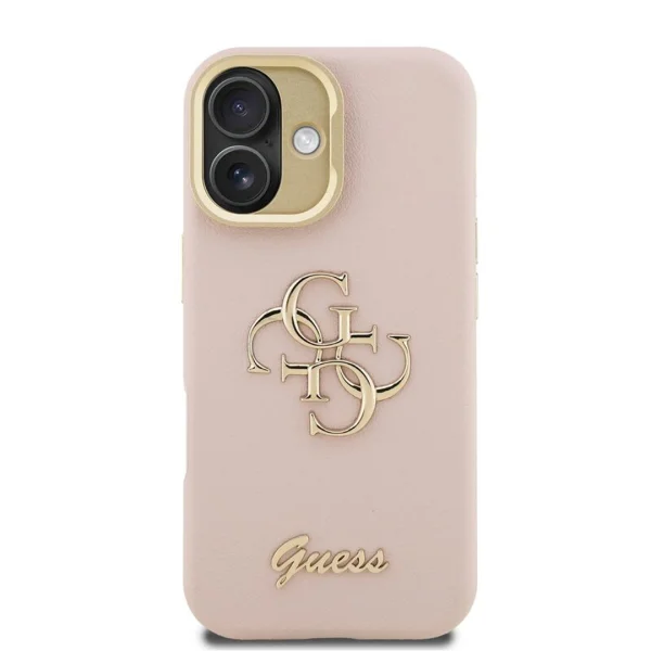 GUESS Case for iPhone 16, PU Grained 4G Logo Stand Camera Frame, GUHCP16SPCS4GSP 2