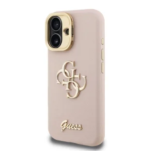 Калъф GUESS за iPhone 16, PU Grained 4G Logo Stand Camera Frame, GUHCP16SPCS4GSP