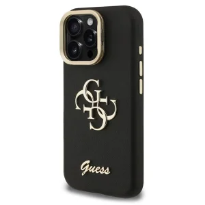 Калъф GUESS за iPhone 16 Pro Max, PU Grained 4G Logo Stand Camera Frame, GUHCP16XPCS4GSK