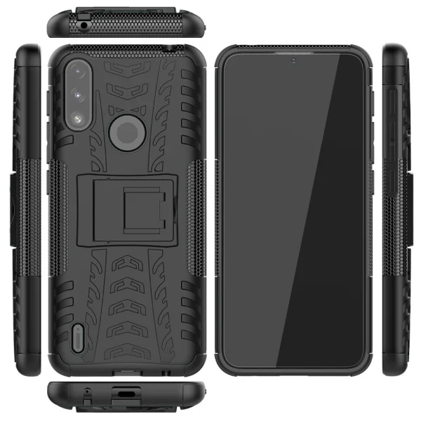 Shockproof case with stand Hybrid Pattern for Motorola Moto E7 Power/Moto E7i Power, Black 3