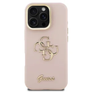 Калъф GUESS за iPhone 16 Pro Max, PU Grained 4G Logo Stand Camera Frame, GUHCP16XPCS4GSP