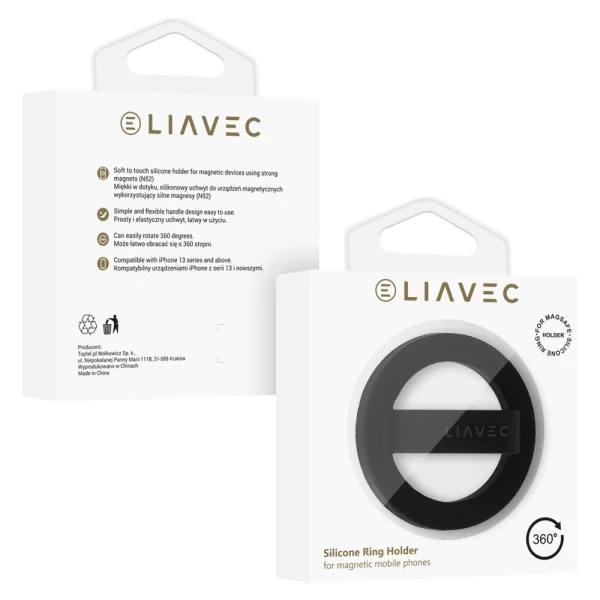 Държач за телефон Liavec Ring MagSF, Черен 3
