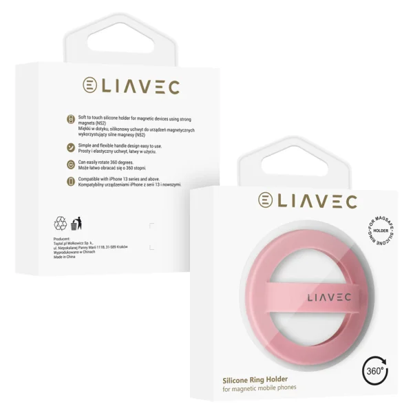 Phone Holder Liavec Ring MagSF, Pink 3