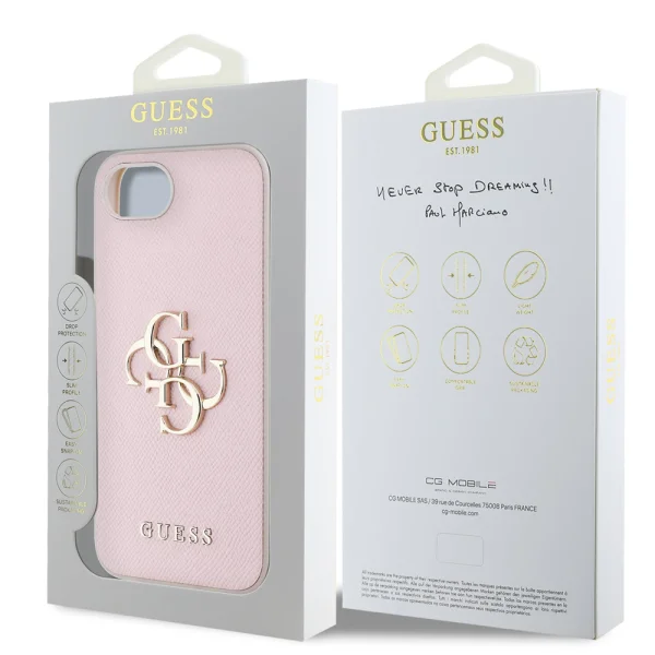 Калъф GUESS за iPhone 16e/17e, PU Grained 4G Metal Logo, GUHCPSE4PGT4MBP 6