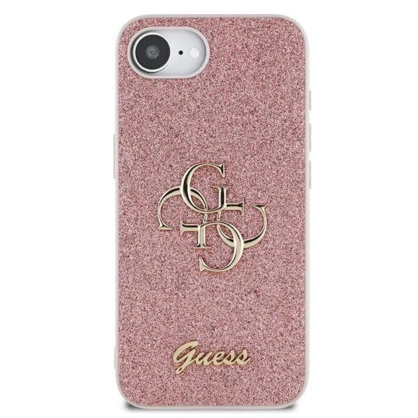 GUESS Glitter Flakes Metal Logo Case for iPhone 16e/17e, GUHCPSE4HG4SGP 2