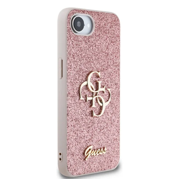 GUESS Glitter Flakes Metal Logo Case for iPhone 16e/17e, GUHCPSE4HG4SGP 3