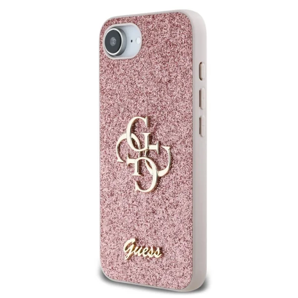 GUESS Glitter Flakes Metal Logo Case for iPhone 16e/17e, GUHCPSE4HG4SGP 1