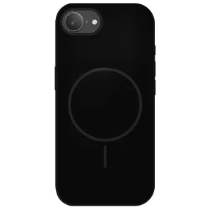 Удароустойчив калъф MagSF Slim Silicone за iPhone 16e/17e, Черен