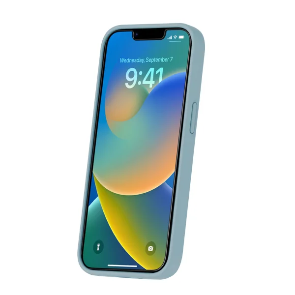 Удароустойчив калъф MagSF Slim Silicone за iPhone 16e/17e, Светло син 3