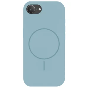 Удароустойчив калъф MagSF Slim Silicone за iPhone 16e/17e, Светло син