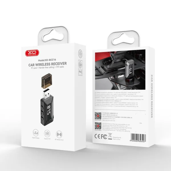 Трансмитер FM XO BCC16 USB Bluetooth MP3, Черен 5