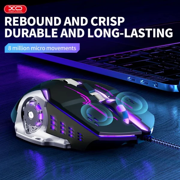Геймърска Мишка XO M10  RGB  6 бутона 3200 DPI, Черен 2