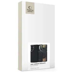 Удароустойчив калъф Tech-Protect ION Carbon MagSF за Samsung Galaxy S25 Ultra, Черен - сребрист 4