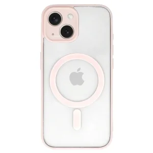 Удароустойчив калъф Acrylic Color MagSF за iPhone 15 Plus, Розов