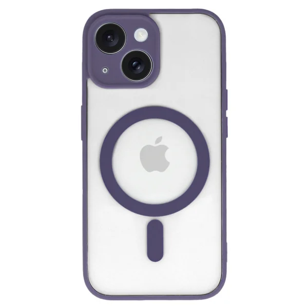 Удароустойчив калъф Acrylic Color MagSF за iPhone 15 Plus, Лилав 1