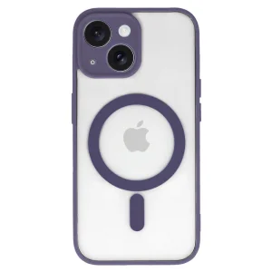 Удароустойчив калъф Acrylic Color MagSF за iPhone 15 Plus, Лилав