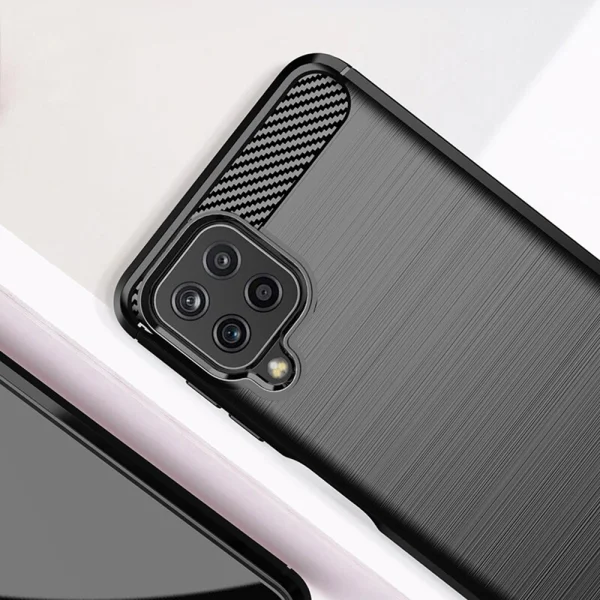 Carbon Fibre Brushed Silicone Case for Samsung Galaxy A22 4G, Black 4