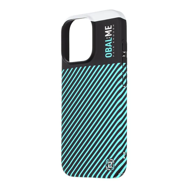 OBAL-ME Plastic Case for iPhone 14, Black-Light Blue 2