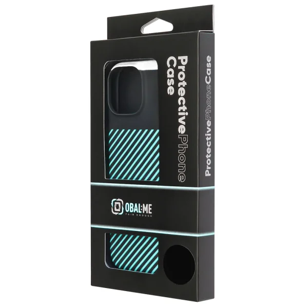 OBAL-ME Plastic Case for iPhone 14, Black-Light Blue 3