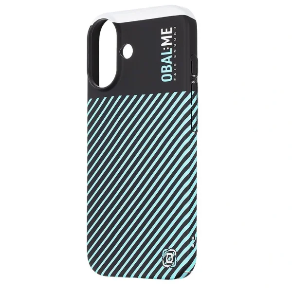 Plastic case OBAL-ME for iPhone 16, Black-light blue 2